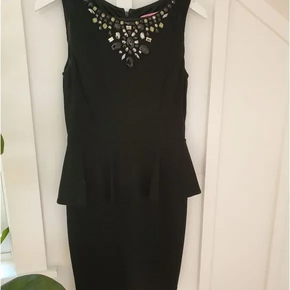 Eliza J Embellished Peplum Holiday Dress - Picture 4 of 10